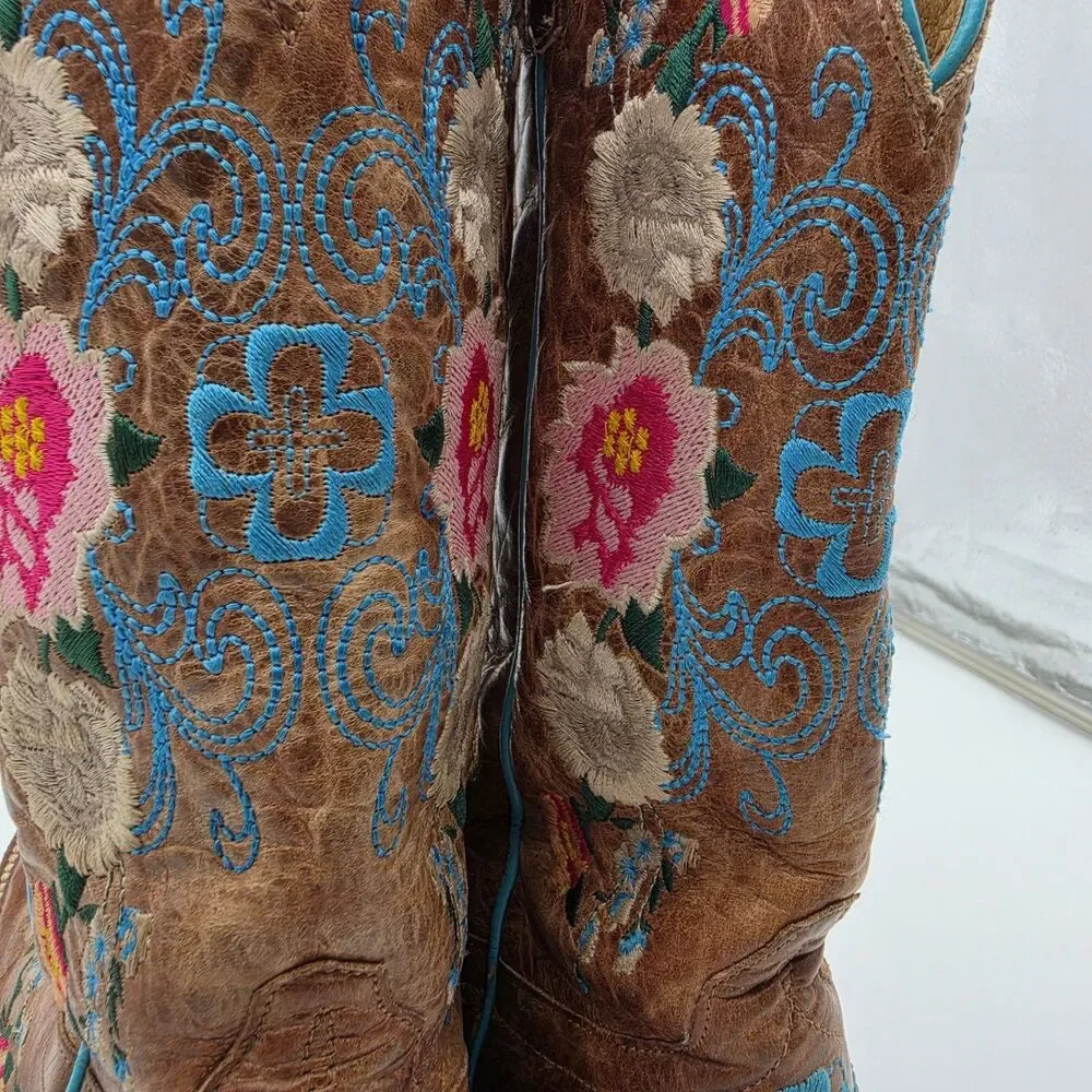 Macie Bean Rose Garden Western Square Toe Boots Women’s 8